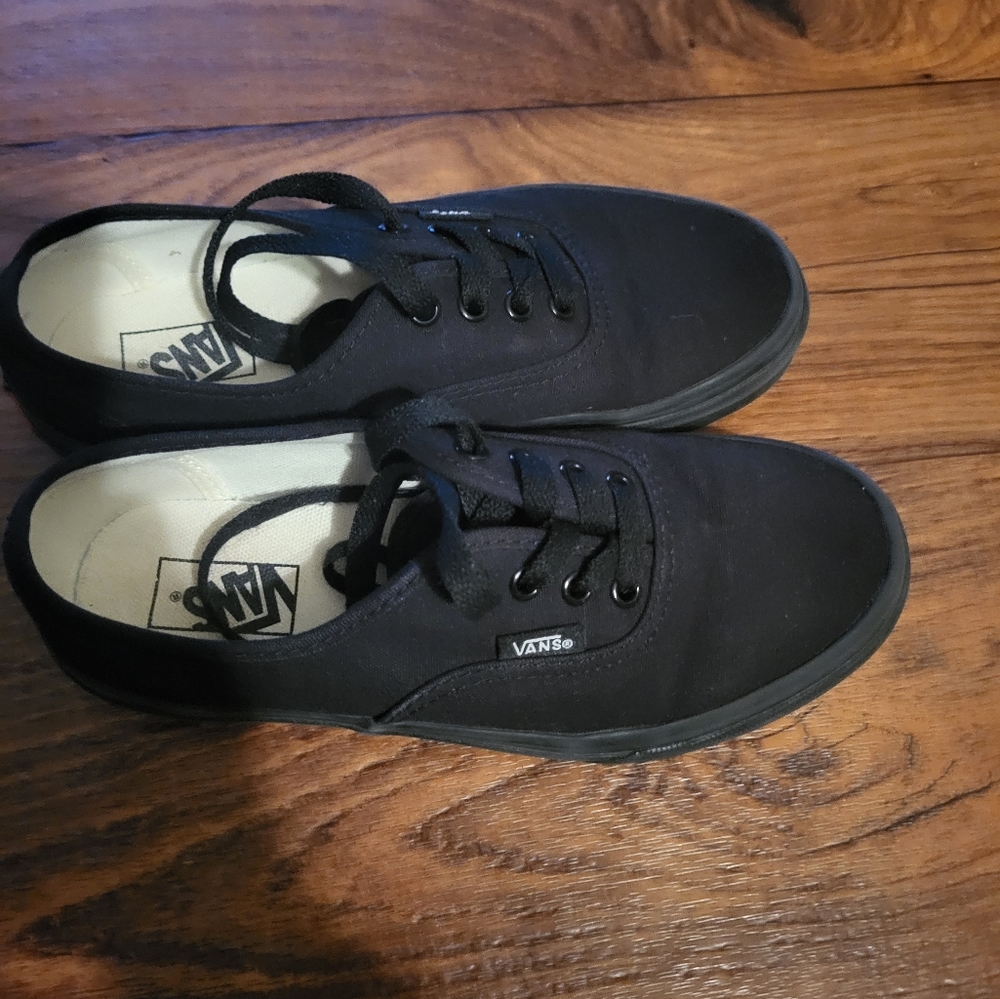 Black Sz 3 Low Top Lace Up Vans Shoes